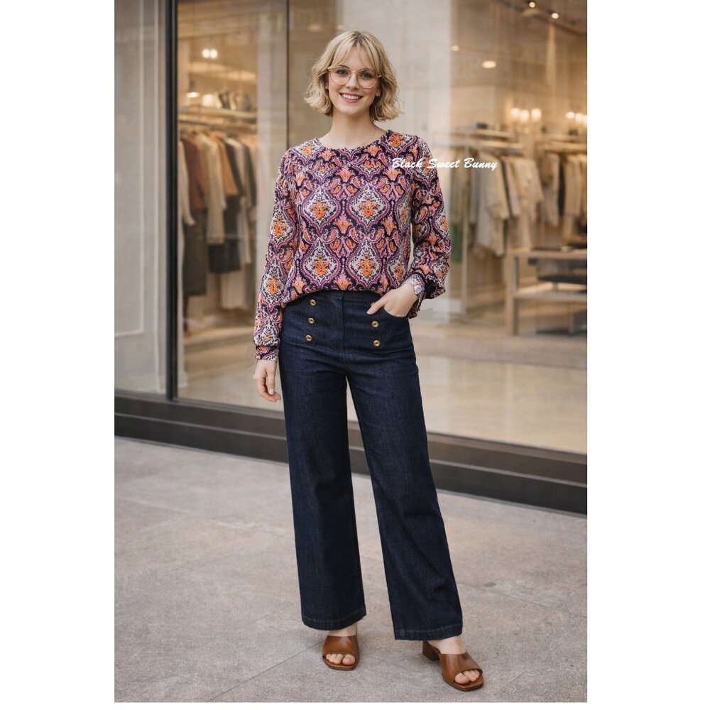 J.CREW PAISLEY MULTICOLOR TOP BLOUSE SIZE XS